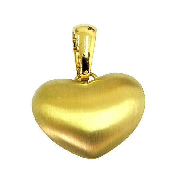 Pingente Coração Grande em Ouro 18K Fosco