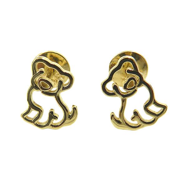 Brinco de Cachorrinho em Ouro 18K Vazado