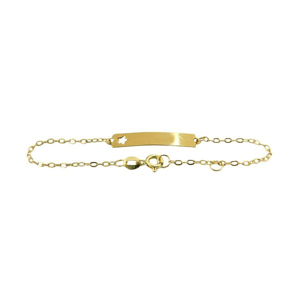 Pulseirinha Infantil de Chapinha com Estrelinha Ouro 18K 750 