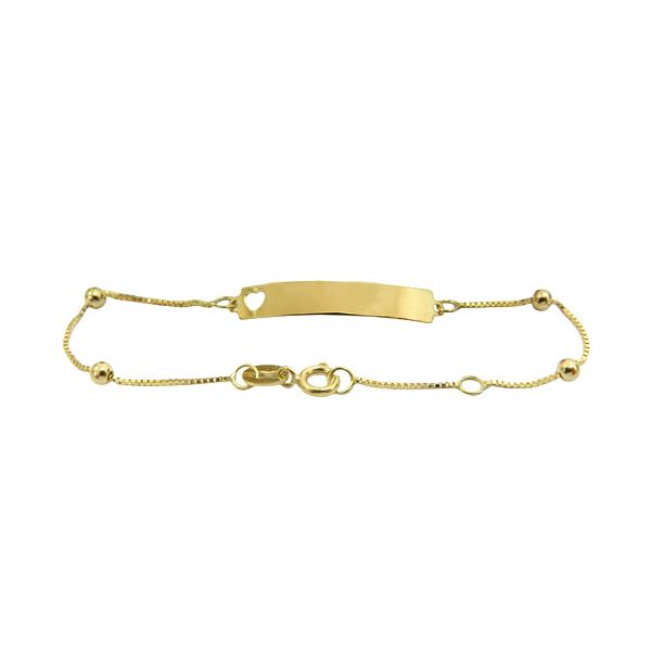 Pulseirinha de Bolinha com Plaquinha Ouro 18K 750