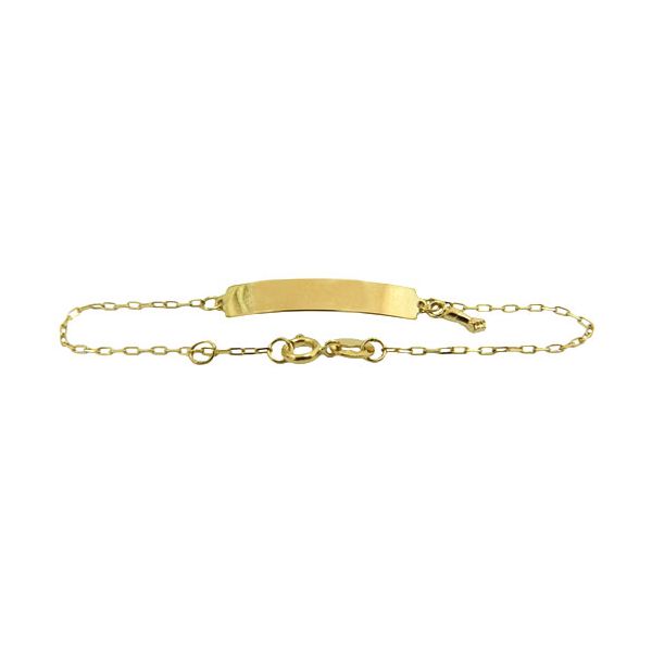 Pulseirinha de Ouro para Recém Nascido com Plaquinha e Figa