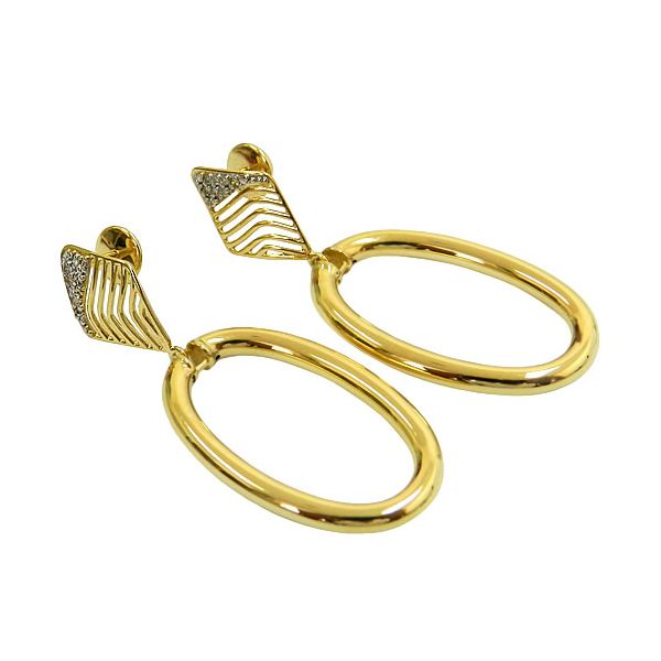Maxi Brinco em Ouro 18K com 12 Diamantes
