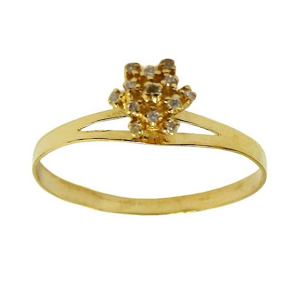 Anel Chuveirinho em Ouro 18K com 10 Brilhantes 1.2g