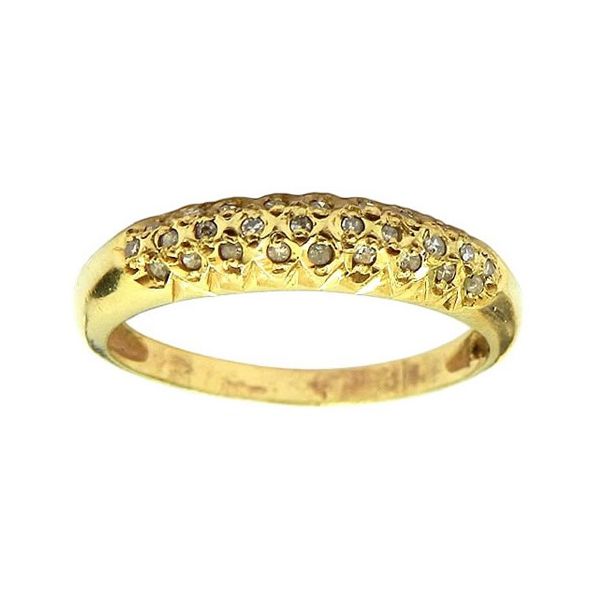 Anel Aparador Modelo Banana em Ouro 18k com Brilhantes