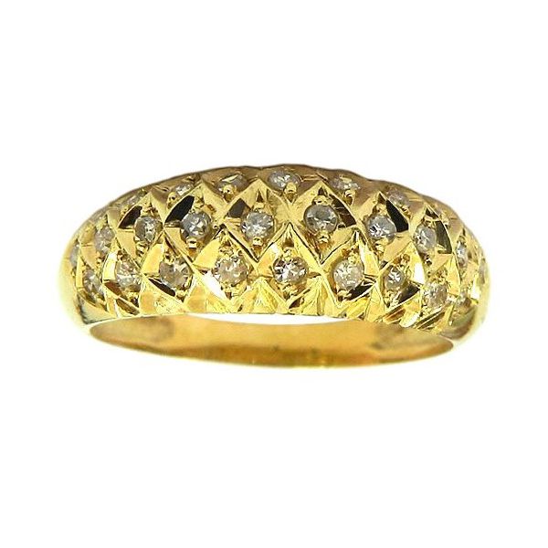 Anel Banana em Ouro 18k cravejado com Brilhantes 