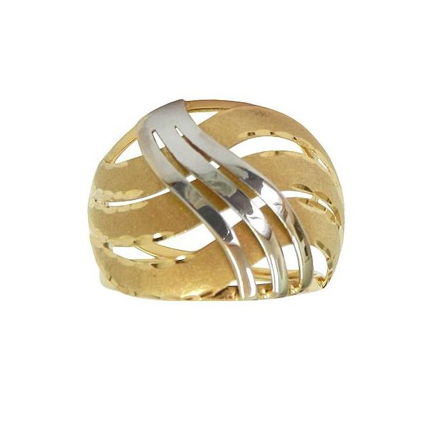 Anel Feminino de Ouro 18K Ondulado com 2.6g 16.1x5.2mm
