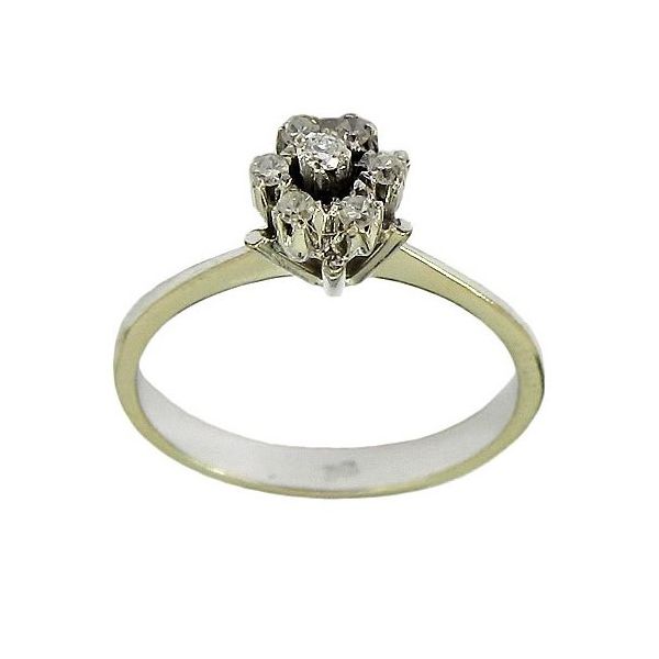 Anel de Ouro Branco com Brilhantes Flor