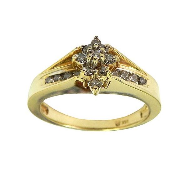 Anel Flor de Ouro 18K com Brilhantes