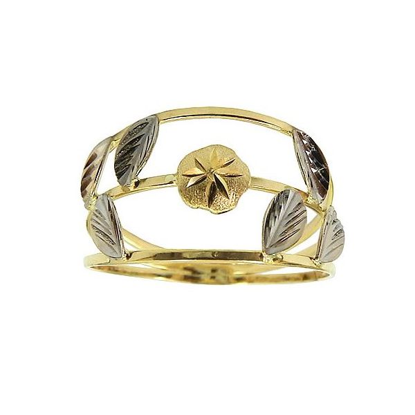 Anel Feminino de Ouro 18K Folhas