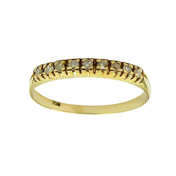 Meia Aliança de Ouro 18K com 9.0 Pontos de Diamantes 