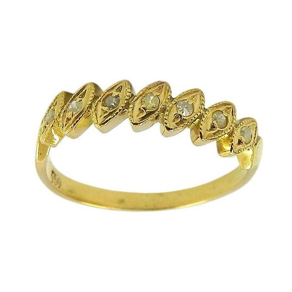 Anel Meia Aliança Ouro 18K 0750 com Brilhantes