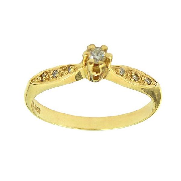 Lindos Anéis Solitários de Ouro 18K com Brilhantes 