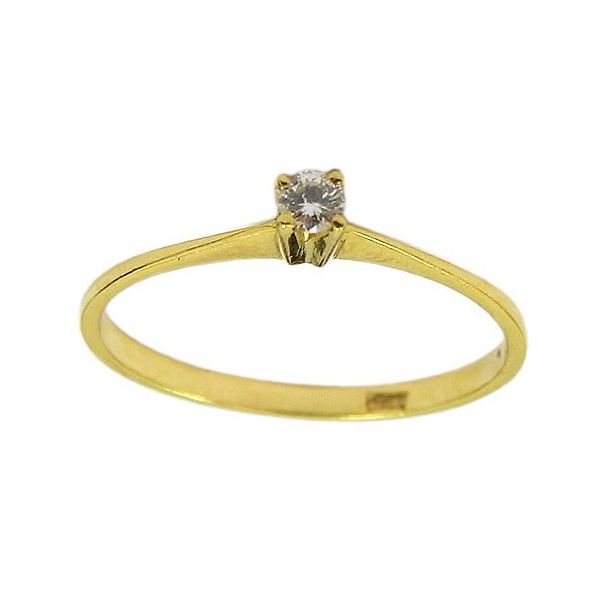 Anel de Compromisso em Ouro 18K Solitário