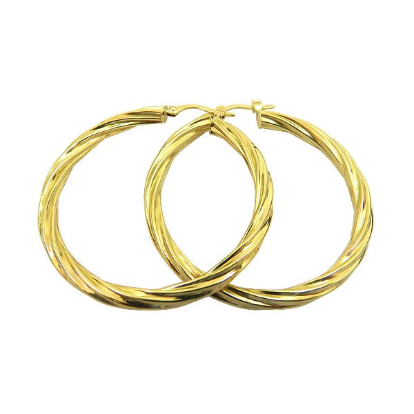 Argola Africana de Ouro 18K Fio Torcido