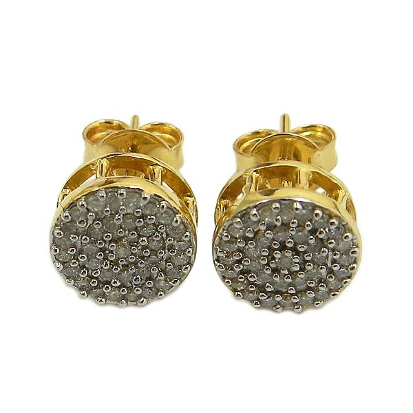 Brincos Modelo Pizza Ouro 18K com Diamantes