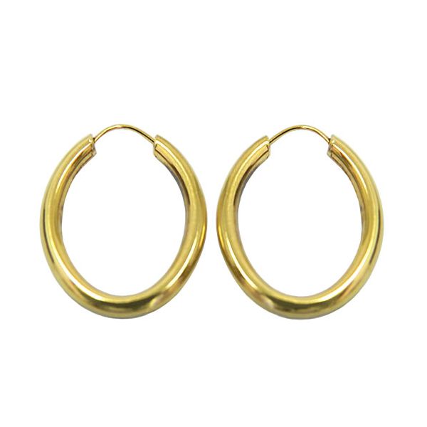 Argolas em Ouro 18K Formato Oval