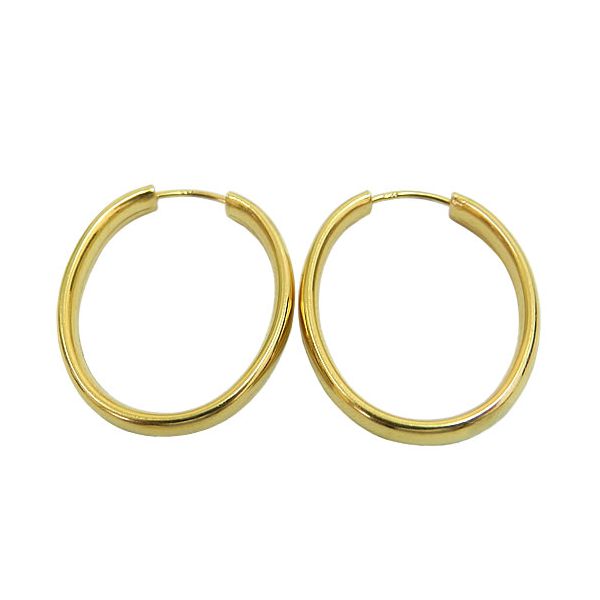 Argola em Ouro 18K 0750 Oval
