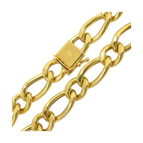 Corrente Elo Fígaro Masculina de Ouro 18K 32g