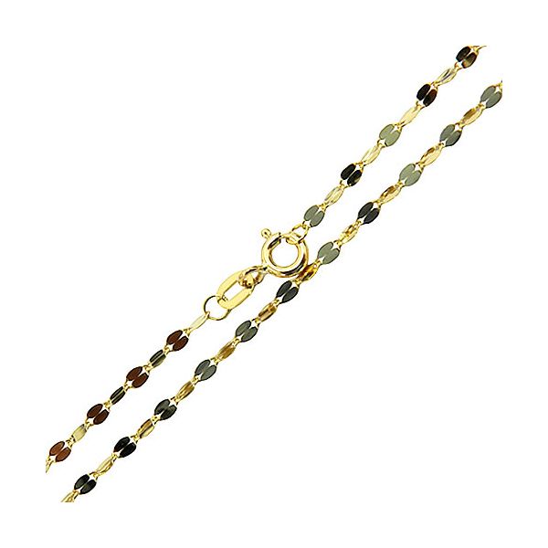 Corrente de Ouro 18k Feminina Xadrezinho 40cm 1.15g