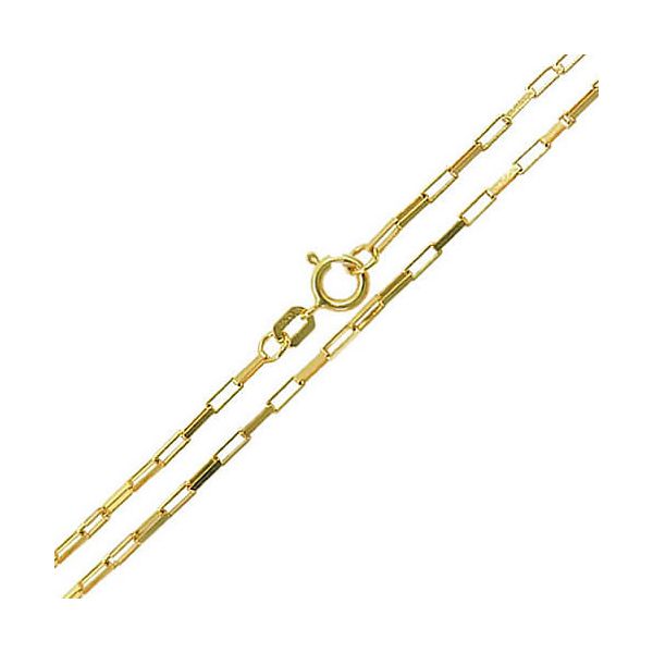 Corrente em Ouro 18K Tijolinho fina 40 e 45cm 0.9mm 