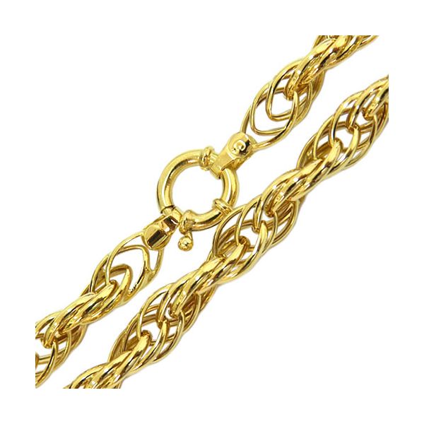 Cordão Masculino com Elos Entrelaçados Ouro 18K 60cm 