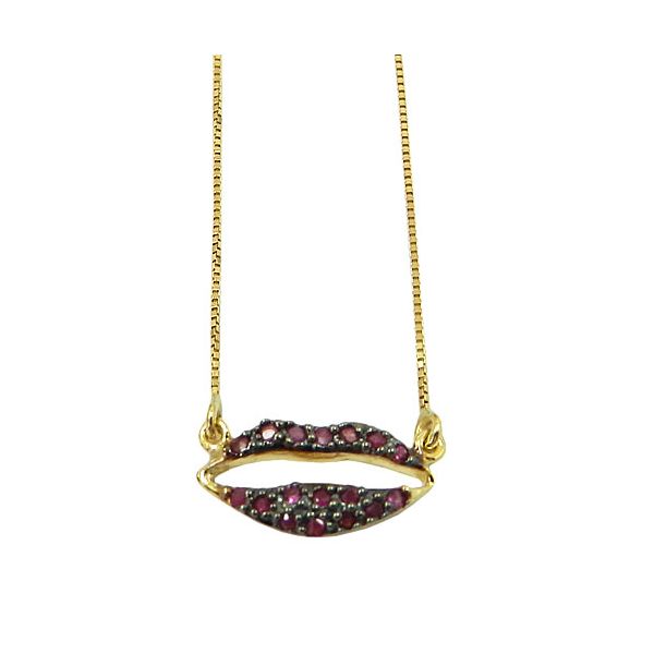 Gargantilha Boca em Ouro 18K com Rubis