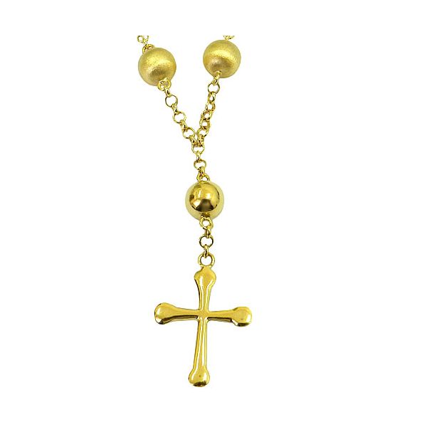 Terço Gargantilha ouro 18K Polido e Fosco