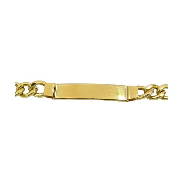 Pulseira Masculina Grossa com Placa Ouro 18K