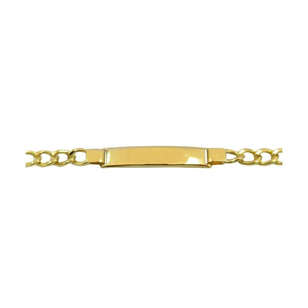 Pulseira Elo Grumet com Placa Ouro 18K 750 4.0g 4mm