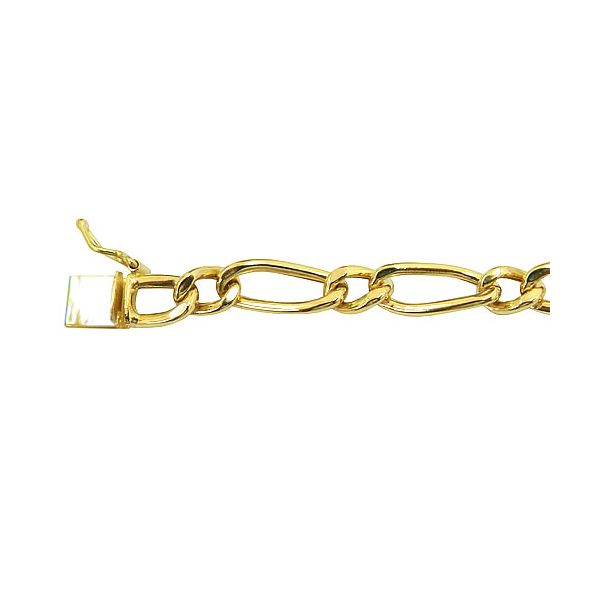 Pulseira de Ouro 18K Masculina Elo Fígaro 4.0g 4.5mm