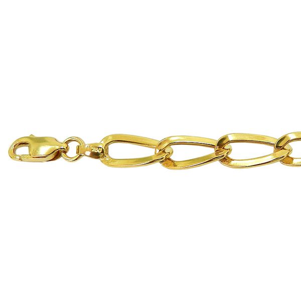 Pulseira Fígaro de Ouro 18K 21cm 