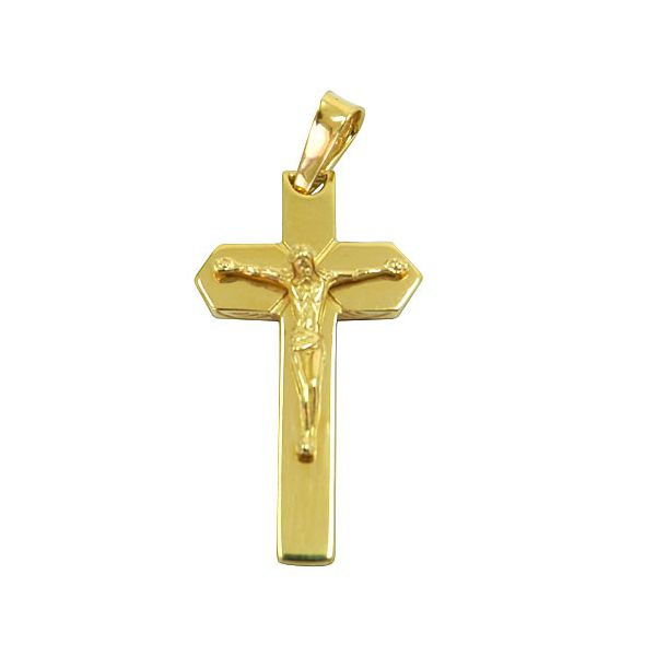 Crucifixo com Cristo de Ouro 18K Polido