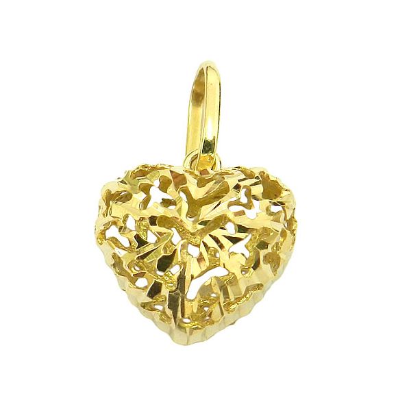 Pingente de Coração Diamantado Ouro 18K 