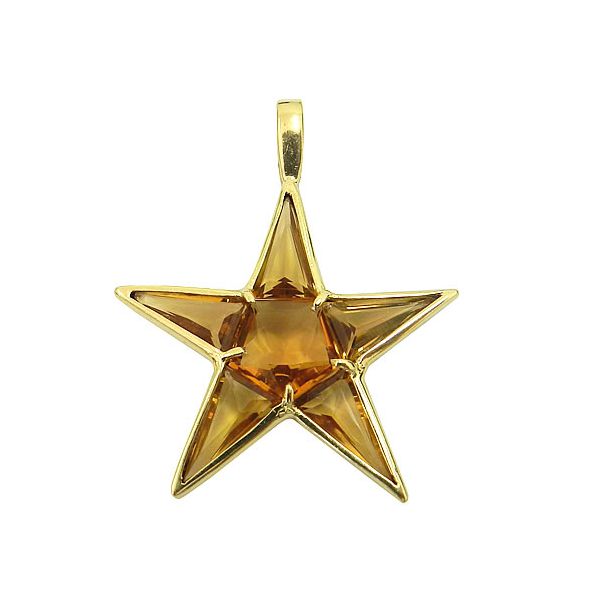 Pingente Estrela em Ouro 18K com Topázio Imperial