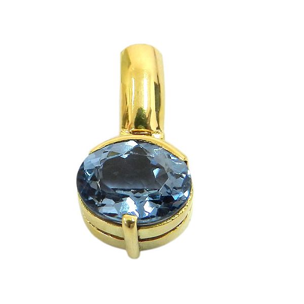 Pingente Feminino de Ouro 18K com Topázio Azul