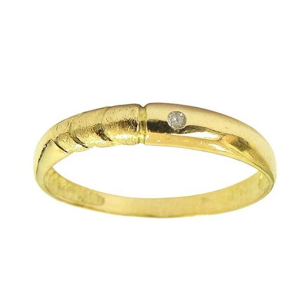 Anel Feminino de Ouro com Brilhante