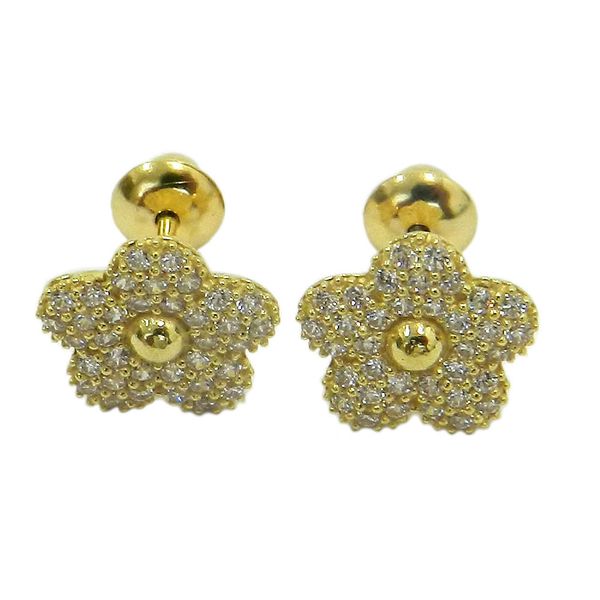 Brinco Infantil de Ouro com Zircônias