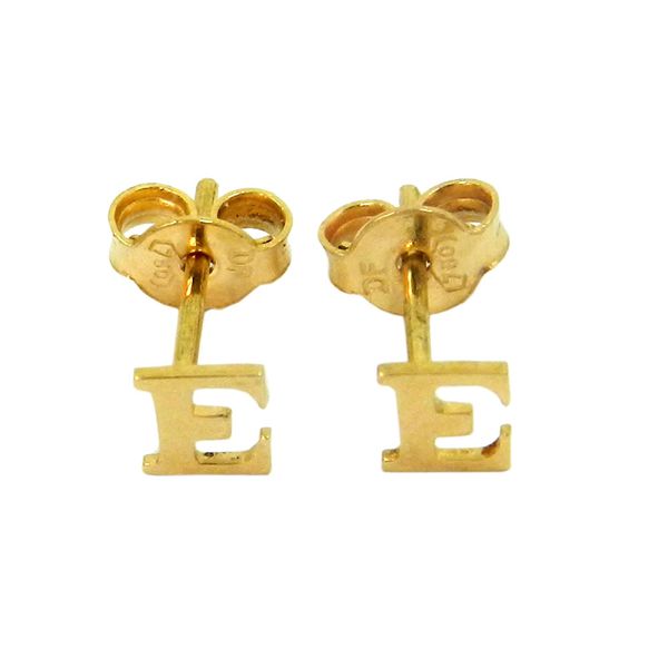 Brinco de Ouro Letra Pequena 4.0mm