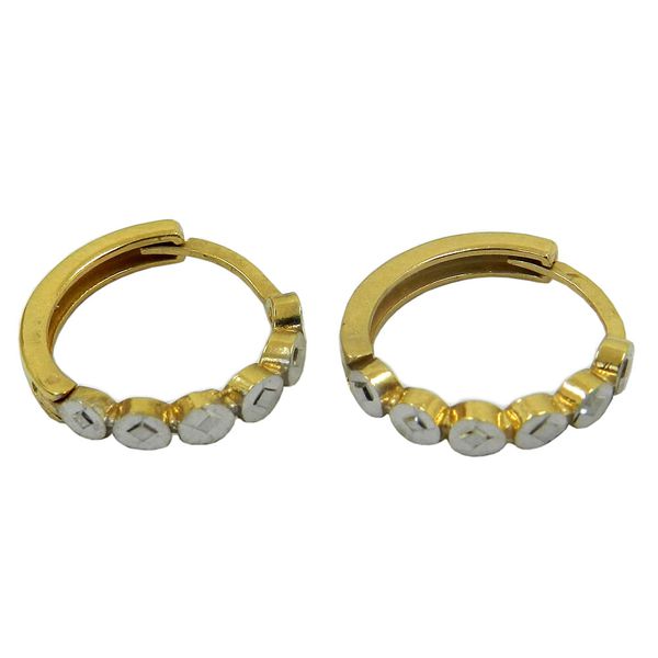 Argola de Ouro 18k Diamantada modelo click 1,4g