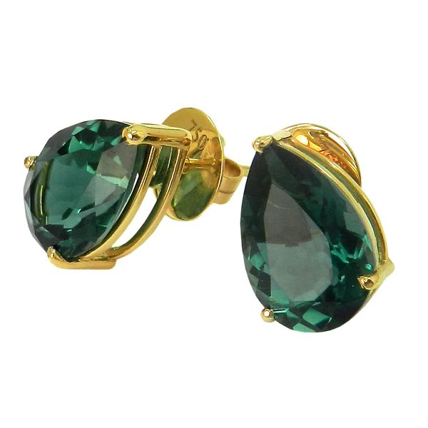 Brinco em Ouro 18k Gota com Topázio Verde