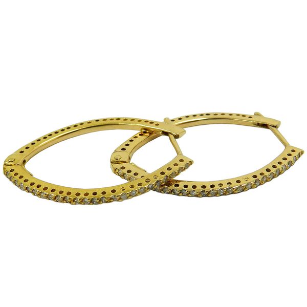 Argola em Ouro 18k Grande com Brilhantes