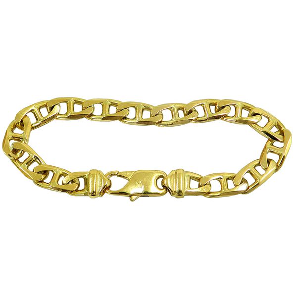 Pulseira Italiana Masculina de Ouro 18k Maciça