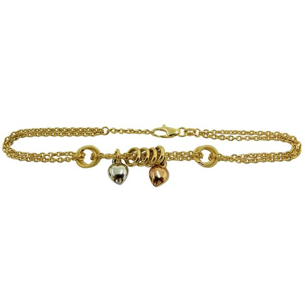 Pulseiras de Ouro 18k 2 Corações