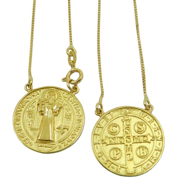 Escapulário de Ouro 18k São Bento