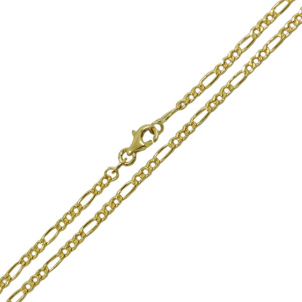 Corrente em Ouro 18k Fígaro 3x1 masculina 2,5mm