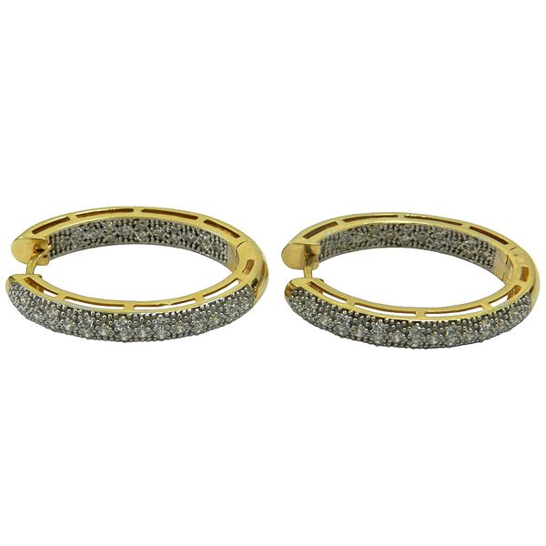 Argola de Ouro Grande com Zircônias 