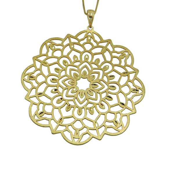 Pingente Mandala de Ouro 18K Vazada 50.0mm