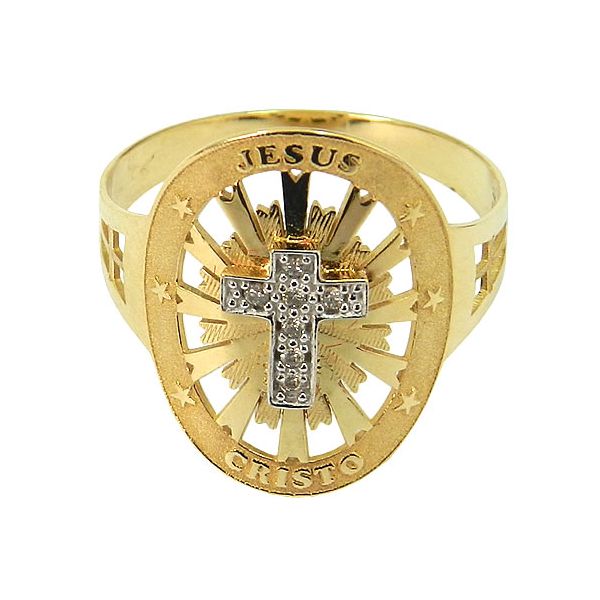 Anel em Ouro com Brilhantes Cruz de Cristo