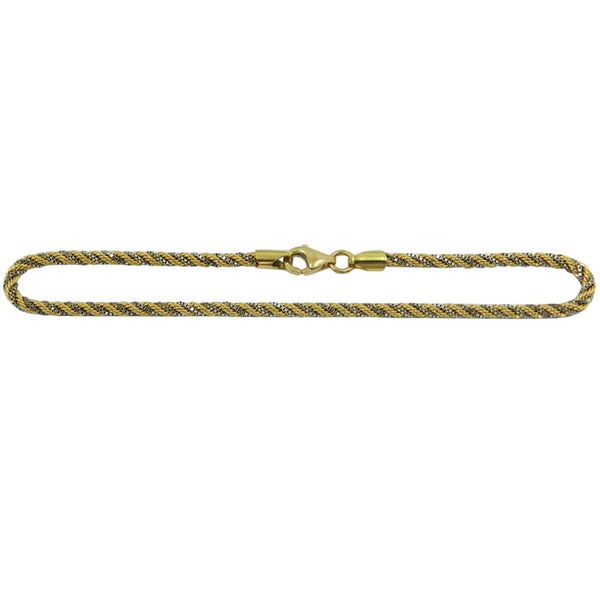 Pulseira Trancilin em Ouro Branco e Amarelo