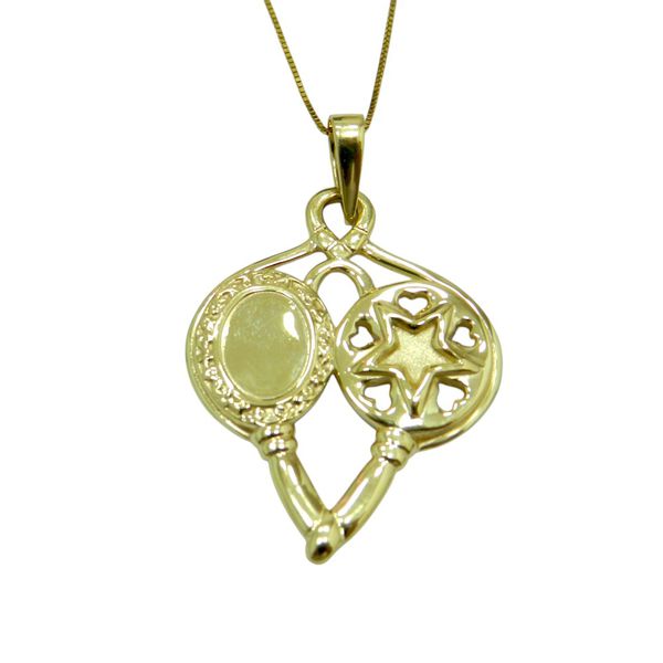 Pingente em Ouro 18k Iemanjá com Oxum 5.0g 37.0mm